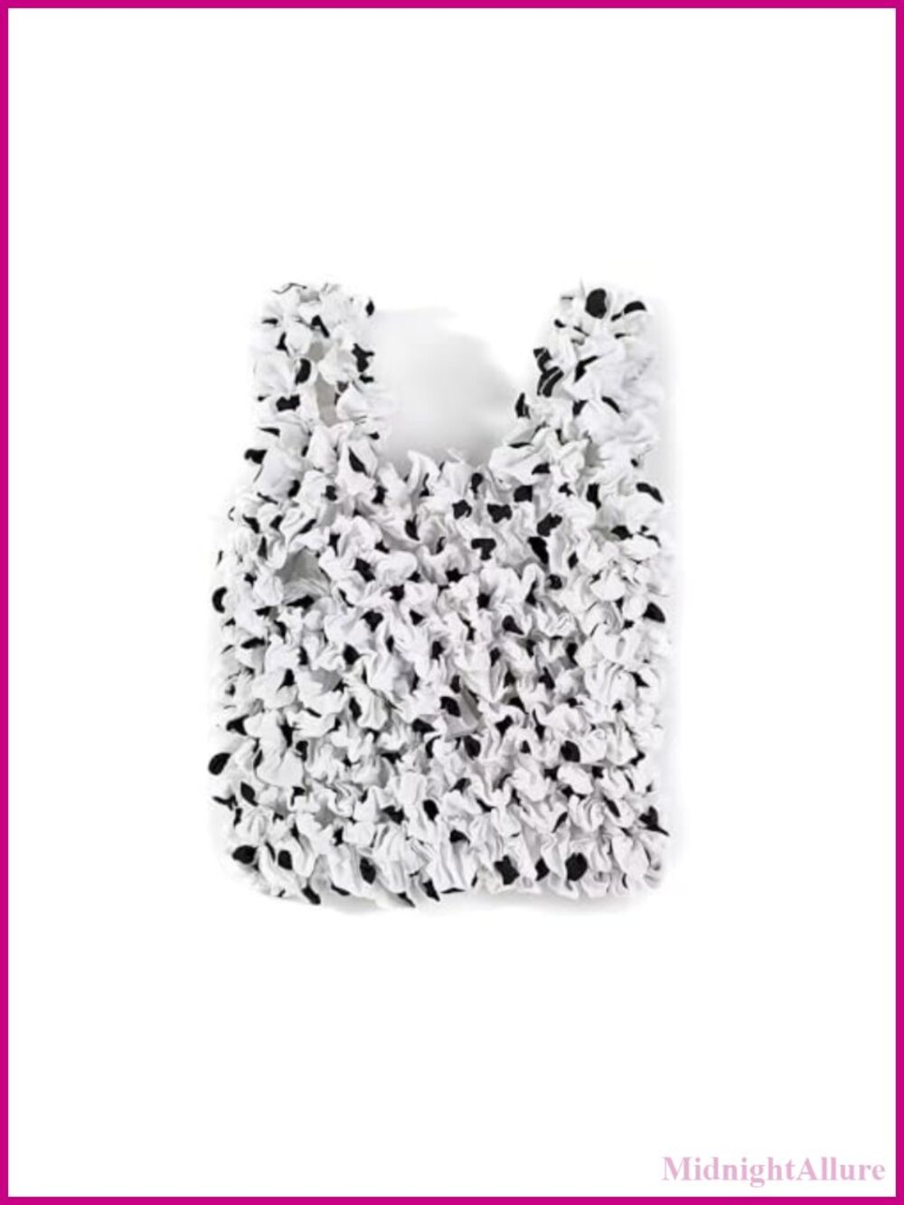 Reusable Chiffon Bubble Shopping Bag Foldable Stretch Pleated Floral Handbag